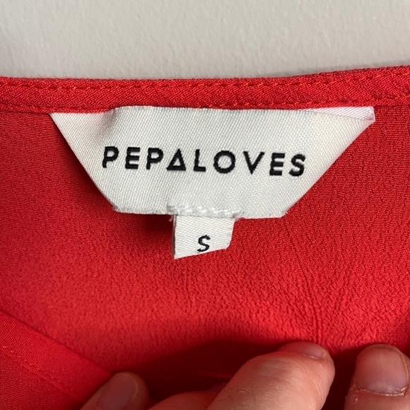 Pepaloves Women's Red Cotton/Linen Sleeveless Top Size Small - Picture 2 of 9